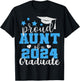 Super Proud Aunt of 2024 Graduate Awesome Family College T-Shirt - T-Shirt | Black