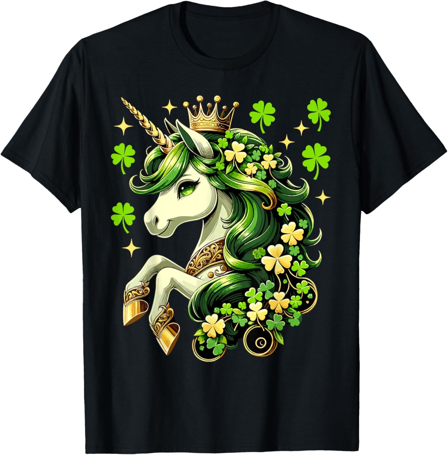 St Patrick Day Unicorn Girls Toddler Lepricorn Unicorn T-Shirt - T-Shirt | Black
