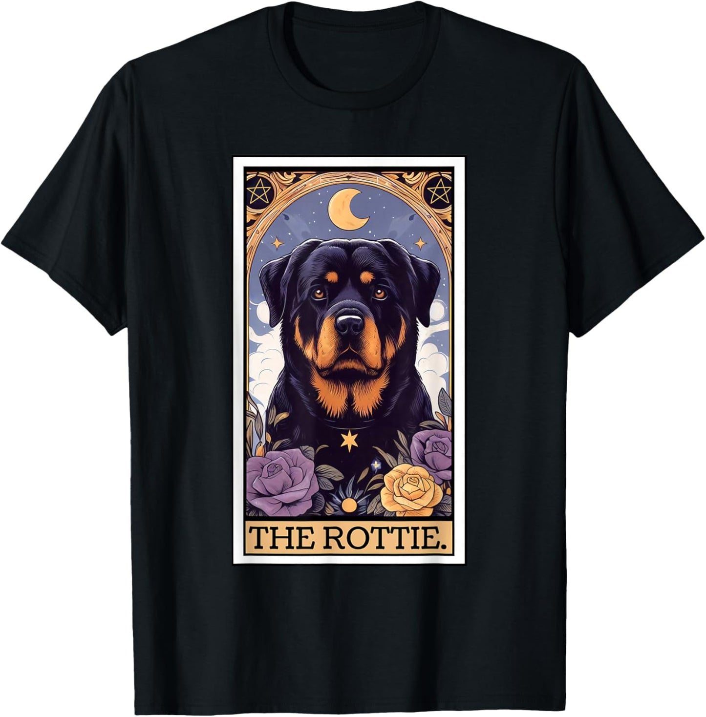 Rottweiler Tarot Card Women Men Kids Rottie Mom Rottie Dad T-Shirt - T-Shirt | Black