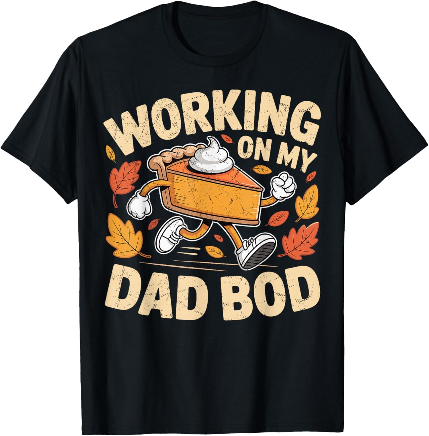 Working on My Dad BOD Thanksgiving Pregnancy Announcement T-Shirt - T-Shirt | Black