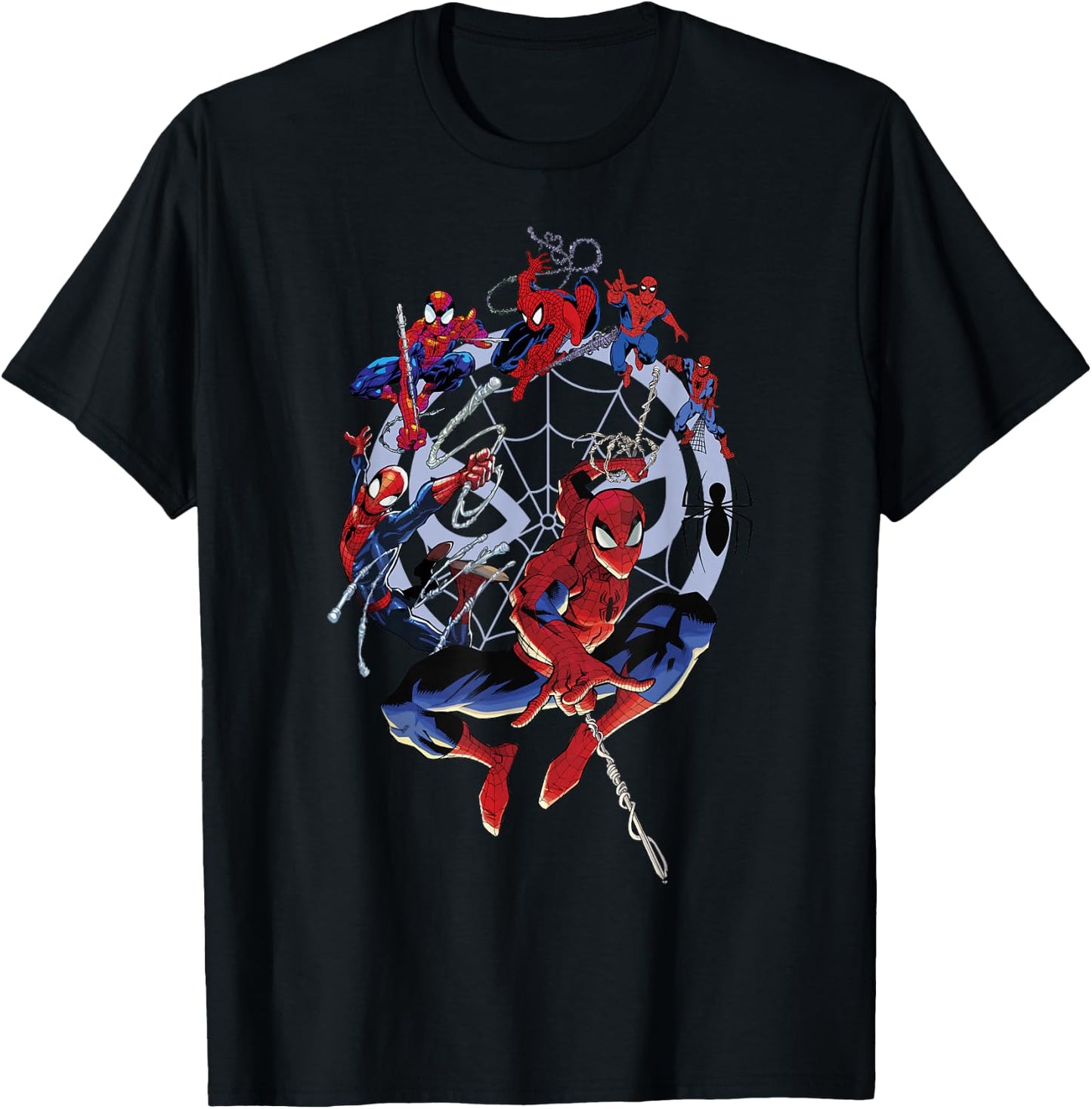 Marvel Spider-Man 60th Anniversary Spidey Circle Evolution T-Shirt - T-Shirt | Black