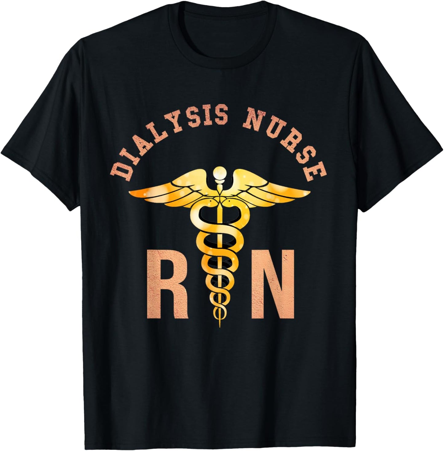 Dialysis Registered Nurse Medical Symbol RN T-Shirt - T-Shirt | Black