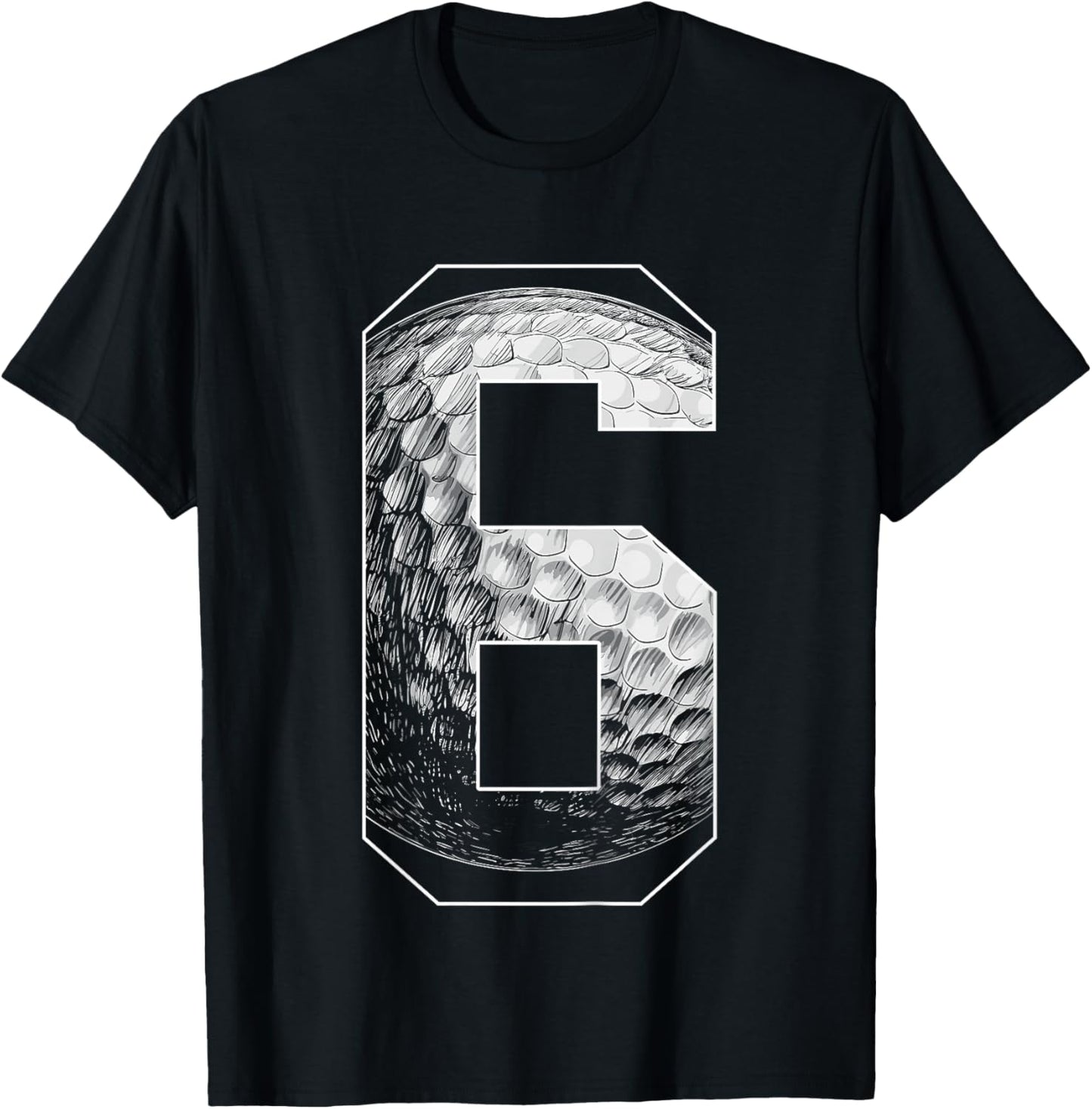 Kids 6th Birthday Boy Golf Player Golf 6 Years Old T-Shirt - T-Shirt | Black