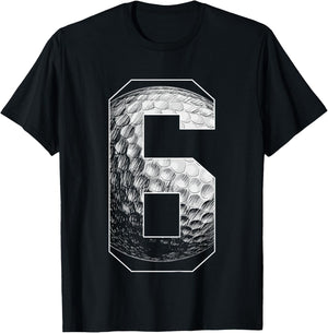 Kids 6th Birthday Boy Golf Player Golf 6 Years Old T-Shirt - T-Shirt | Black