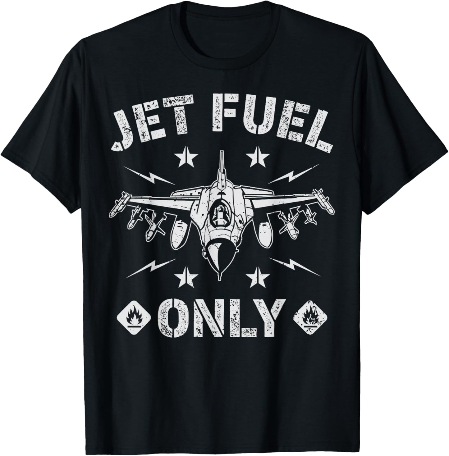 Jet Fuel Only Funny Pilot Aircraft Mechanic Aviation Gifts T-Shirt - T-Shirt | Black