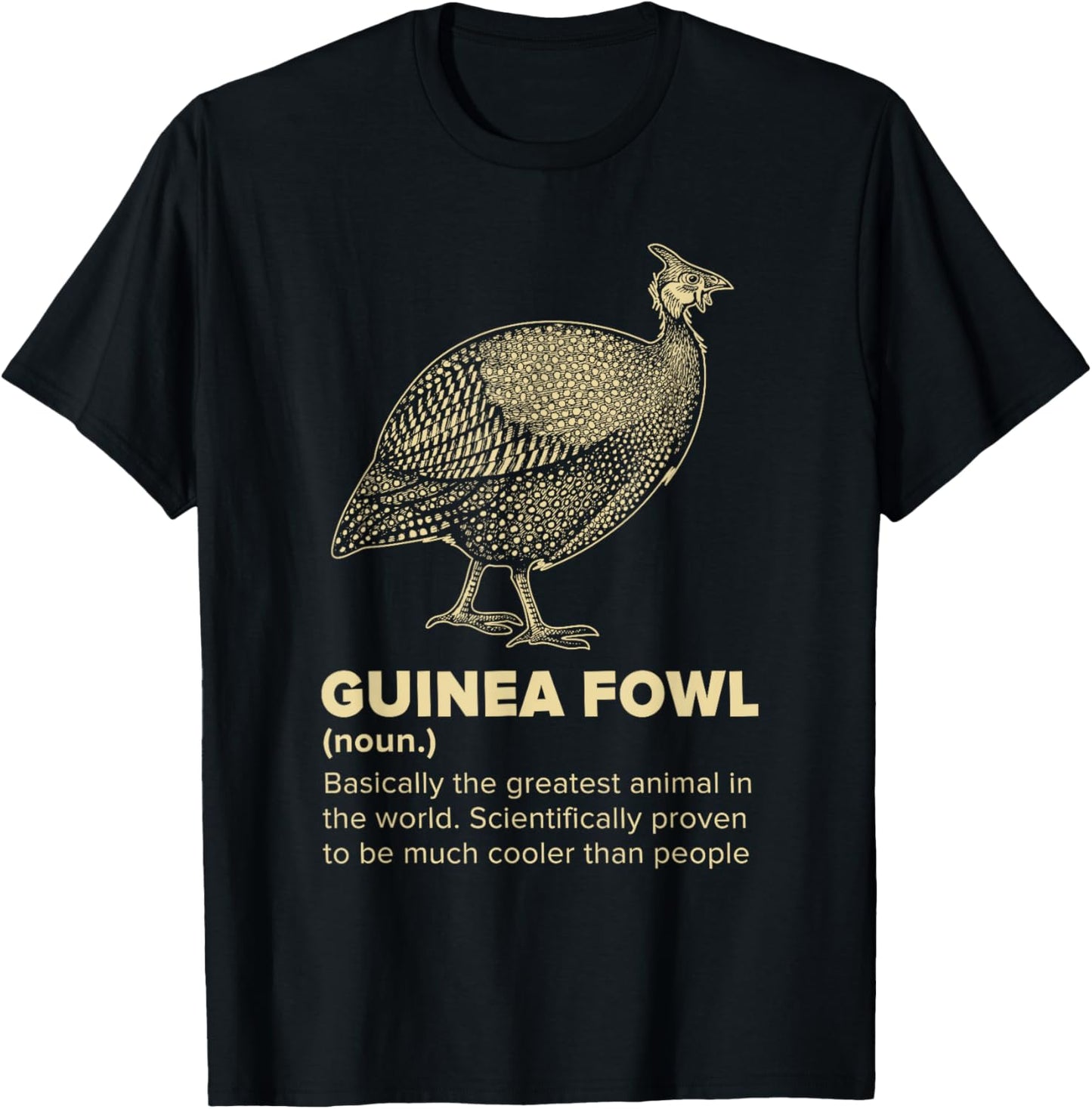 Guinea Fowl Funny Farm Bird Design -Kids Black Cotton Small T-Shirt - T-Shirt | Black