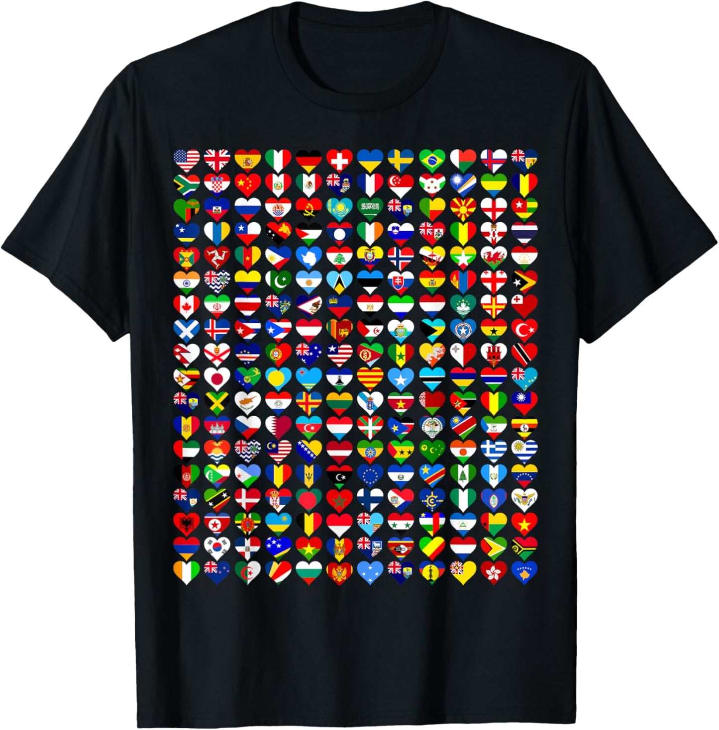 Flags of the Countries World Heart Flags Map for Kids Boys T-Shirt - T-Shirt | Black