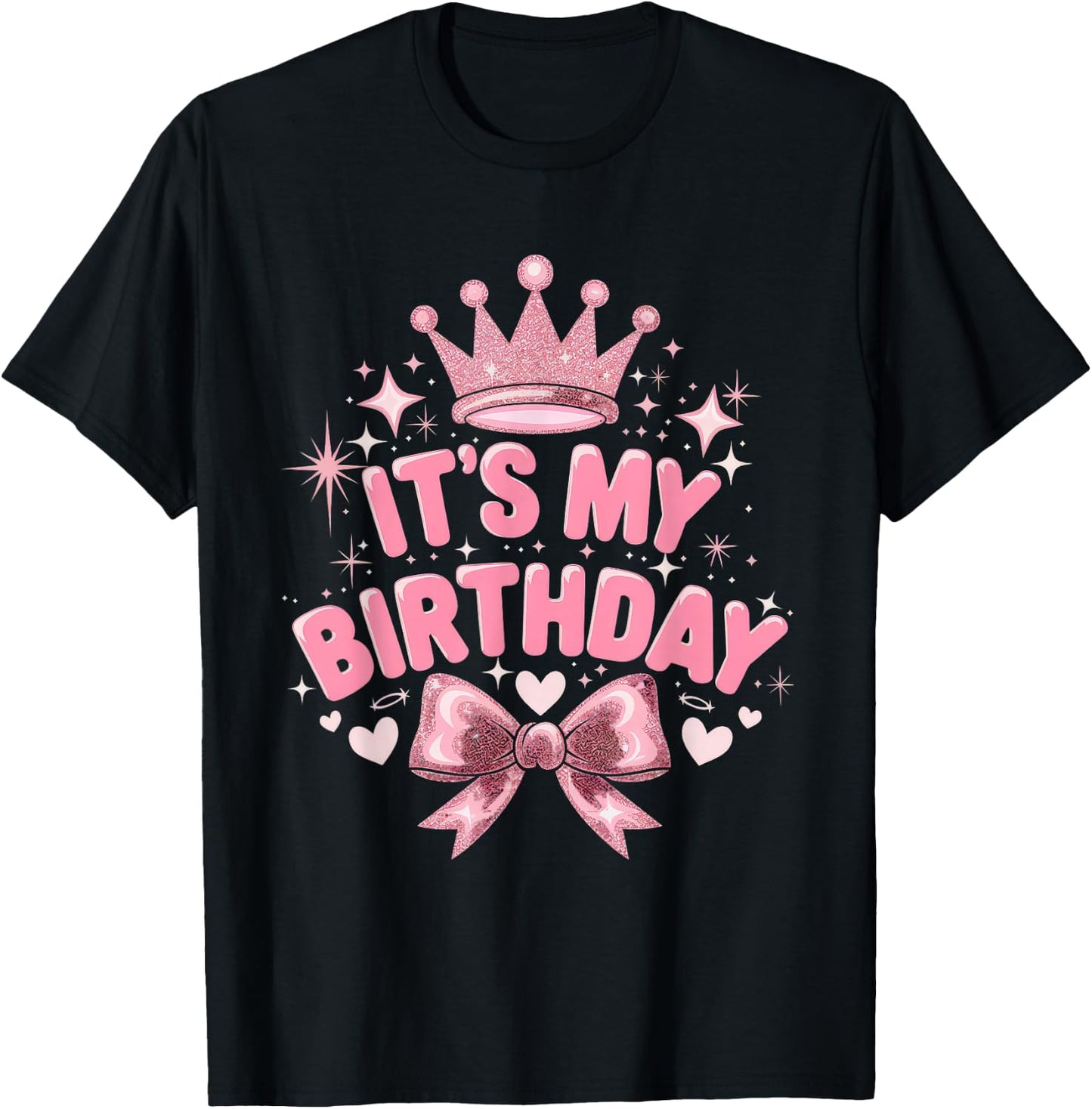 It's My Birthday Girls Women Groovy Coquette Bday T-Shirt - T-Shirt | Black