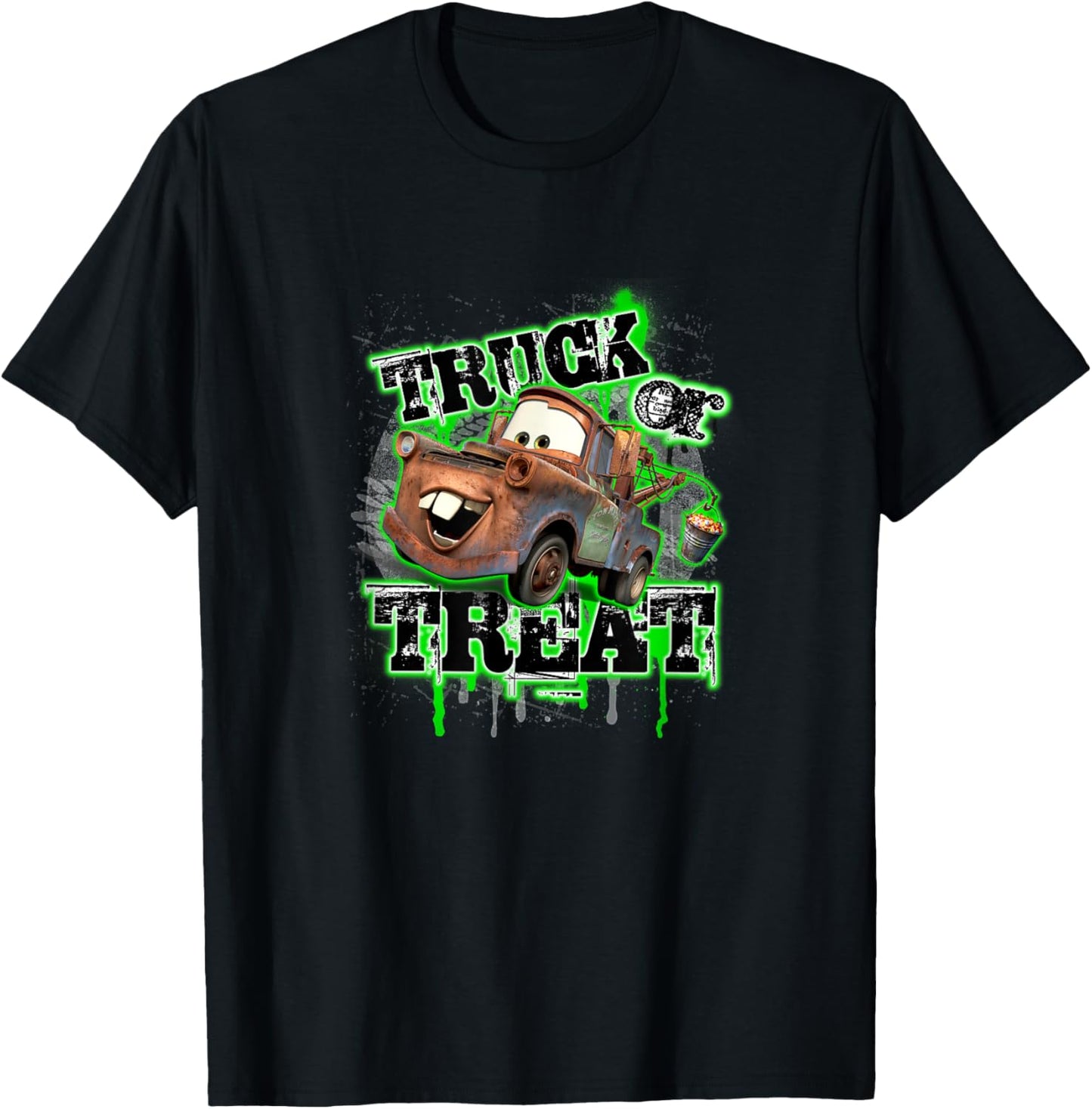 Disney Pixar Cars Halloween Truck Or Treat Mater Portrait T-Shirt - T-Shirt | Black
