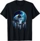 Love wolf Women Shirt wolf Lovers for kids and girls T-Shirt - T-Shirt | Black
