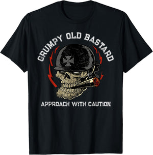 Grumpy Old Bastard Approach With Caution T-Shirt - T-Shirt | Black
