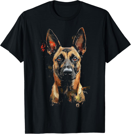 Belgian Malinois Dog Motif Pet Artwork Belgian Malinois Women Kids T-Shirt - T-Shirt | Black