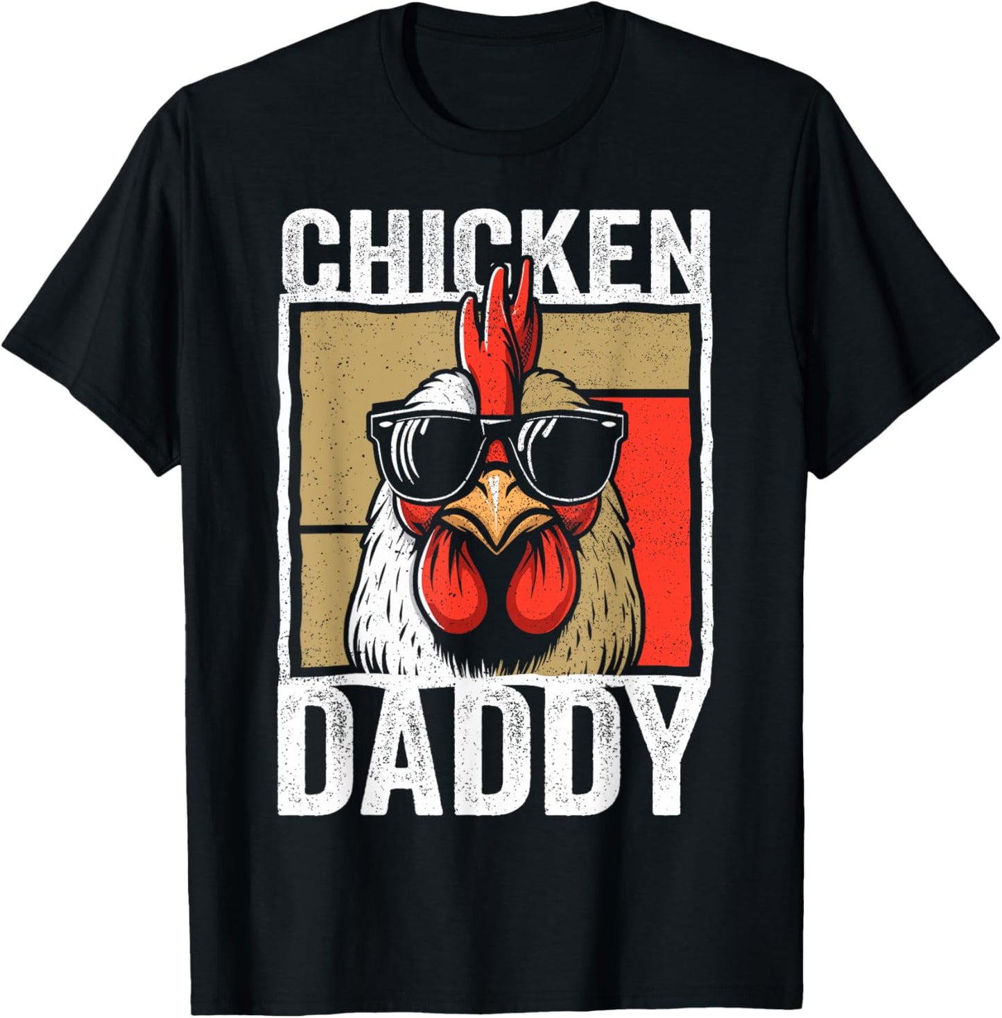 Chicken Daddy Rooster Farmer Funny Fathers Day T-Shirt - T-Shirt | Black