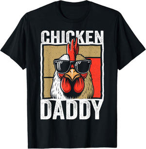 Chicken Daddy Rooster Farmer Funny Fathers Day T-Shirt - T-Shirt | Black