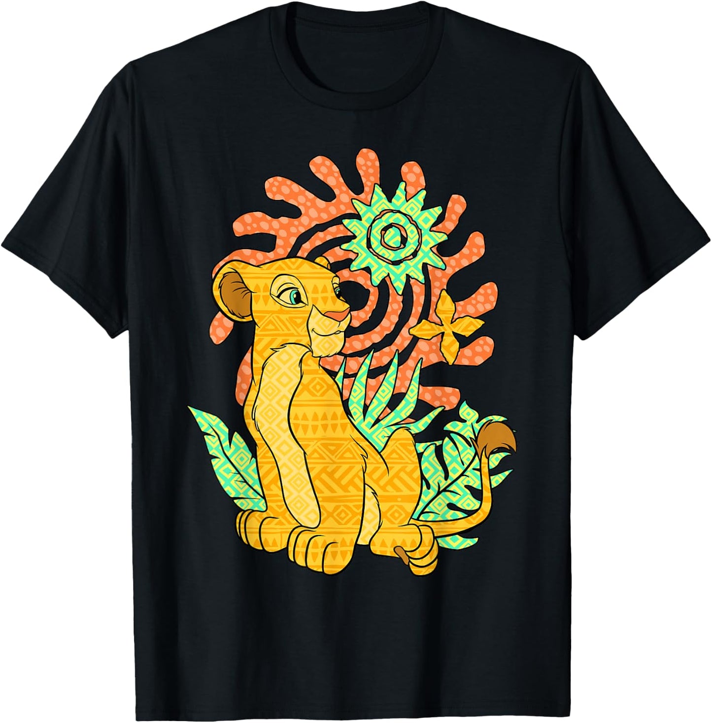 Disney The Lion King Nala Geometric Pattern Portrait T-Shirt - T-Shirt | Black