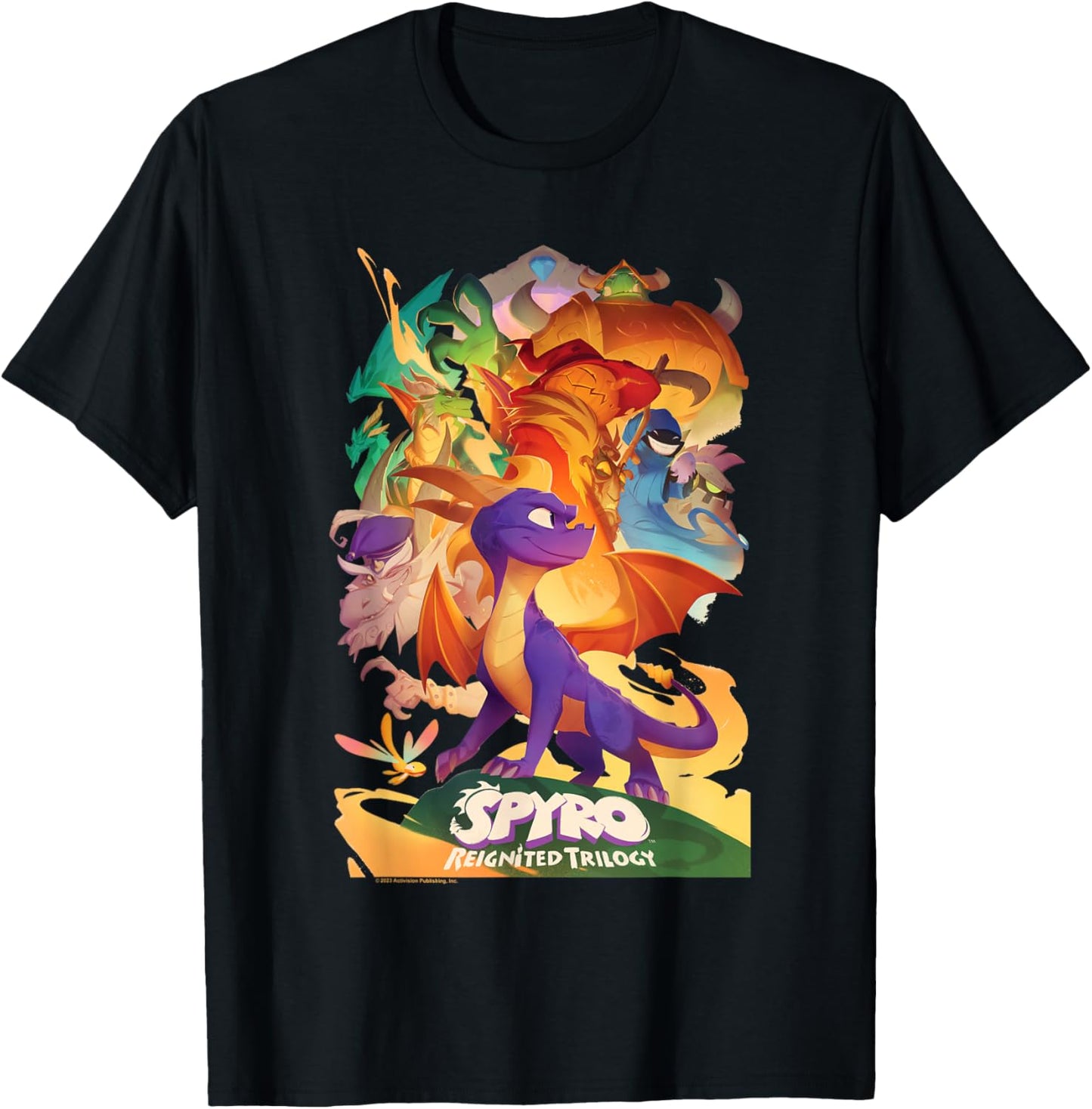 Spyro Reignited Trilogy Mighty Dragon Warrior Game Poster T-Shirt - T-Shirt | Black