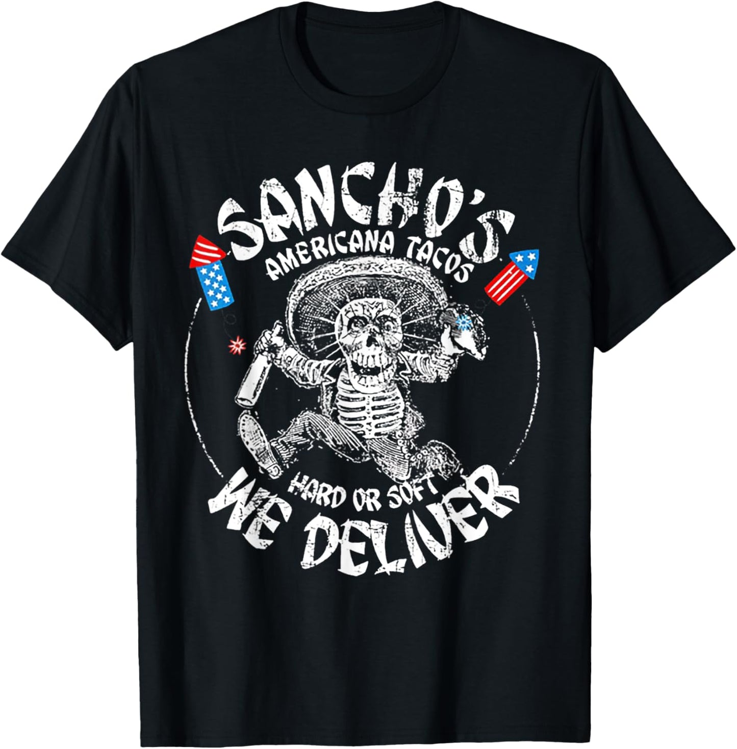 Sancho's Americana Tacos 4th Of July T-Shirt - T-Shirt | Black