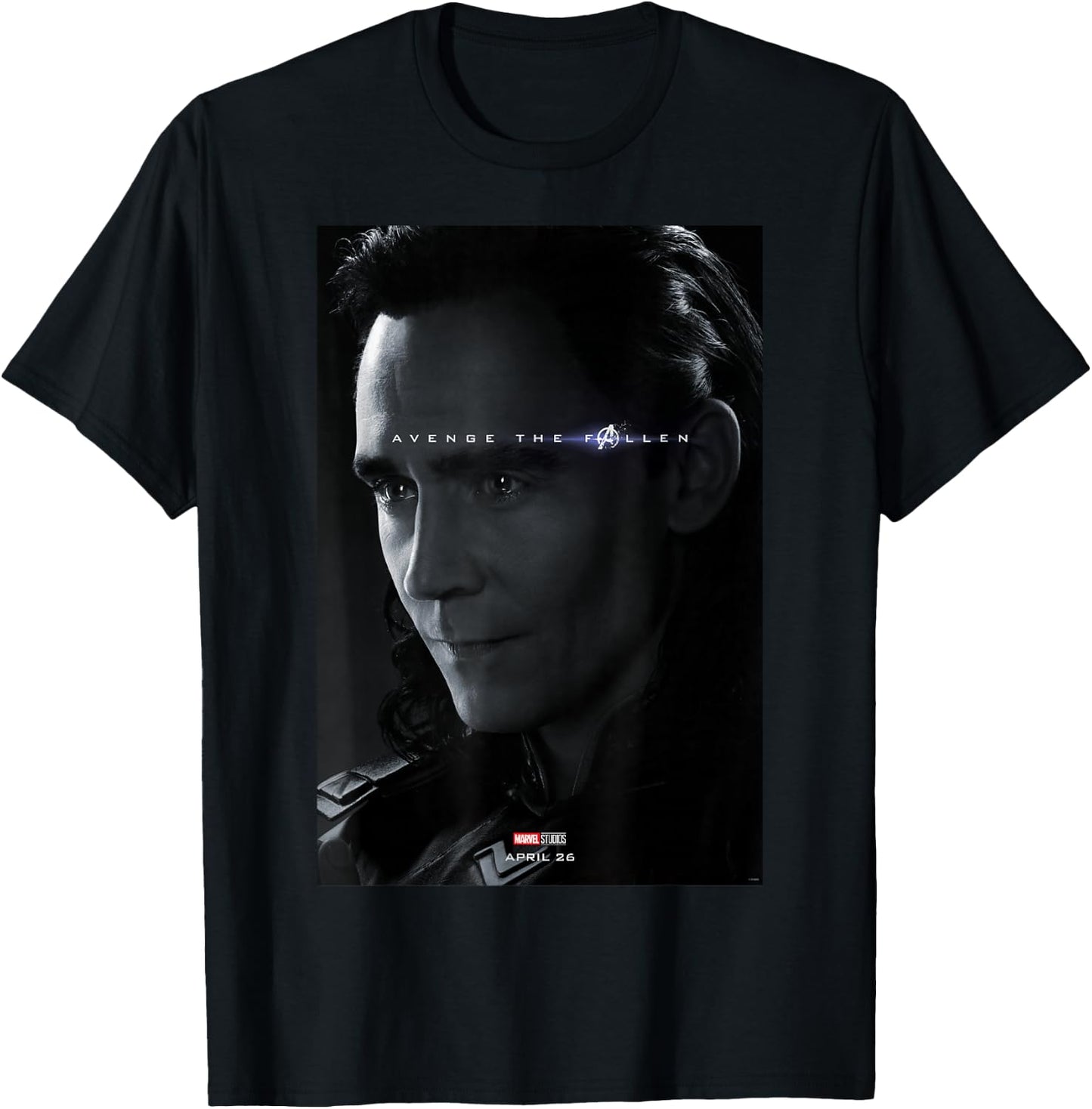 Marvel Avengers Endgame Loki Avenge The Fallen Poster Small T-Shirt - T-Shirt | Black