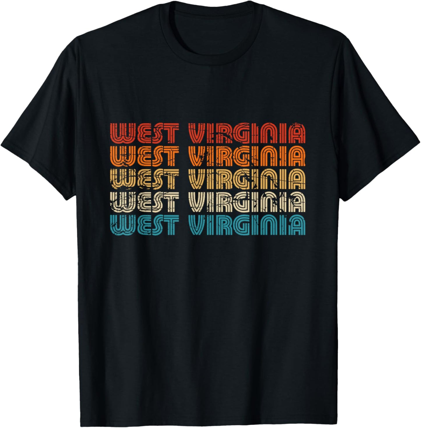 West Virginia State Retro Vintage Women Youth T-Shirt - T-Shirt | Black