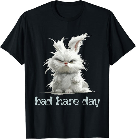 Bad Rabbit Day, Funny Word Game, Rabbit Fun T-Shirt - T-Shirt | Black