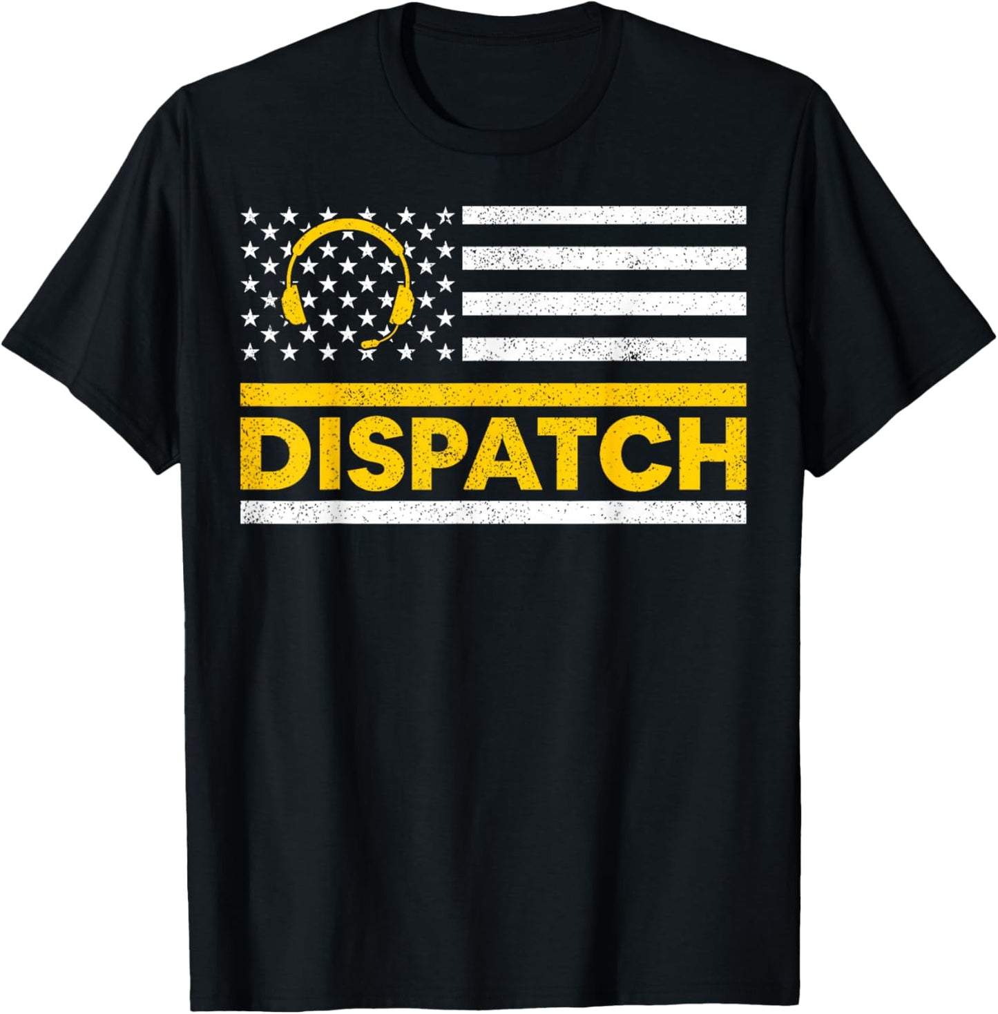 911 Dispatcher Operator USA Flag 4th of July Emergency Call T-Shirt - T-Shirt | Black