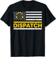 911 Dispatcher Operator USA Flag 4th of July Emergency Call T-Shirt - T-Shirt | Black