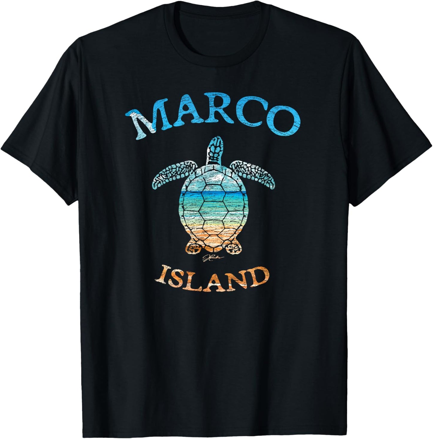 JCombs: Marco Island, FL, Sea Turtle and Beach T-Shirt - T-Shirt | Black