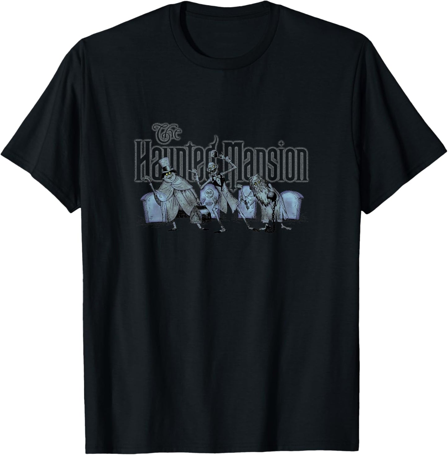 The Haunted Mansion The Hitchhiking Ghosts Big Chest Poster T-Shirt - T-Shirt | Black