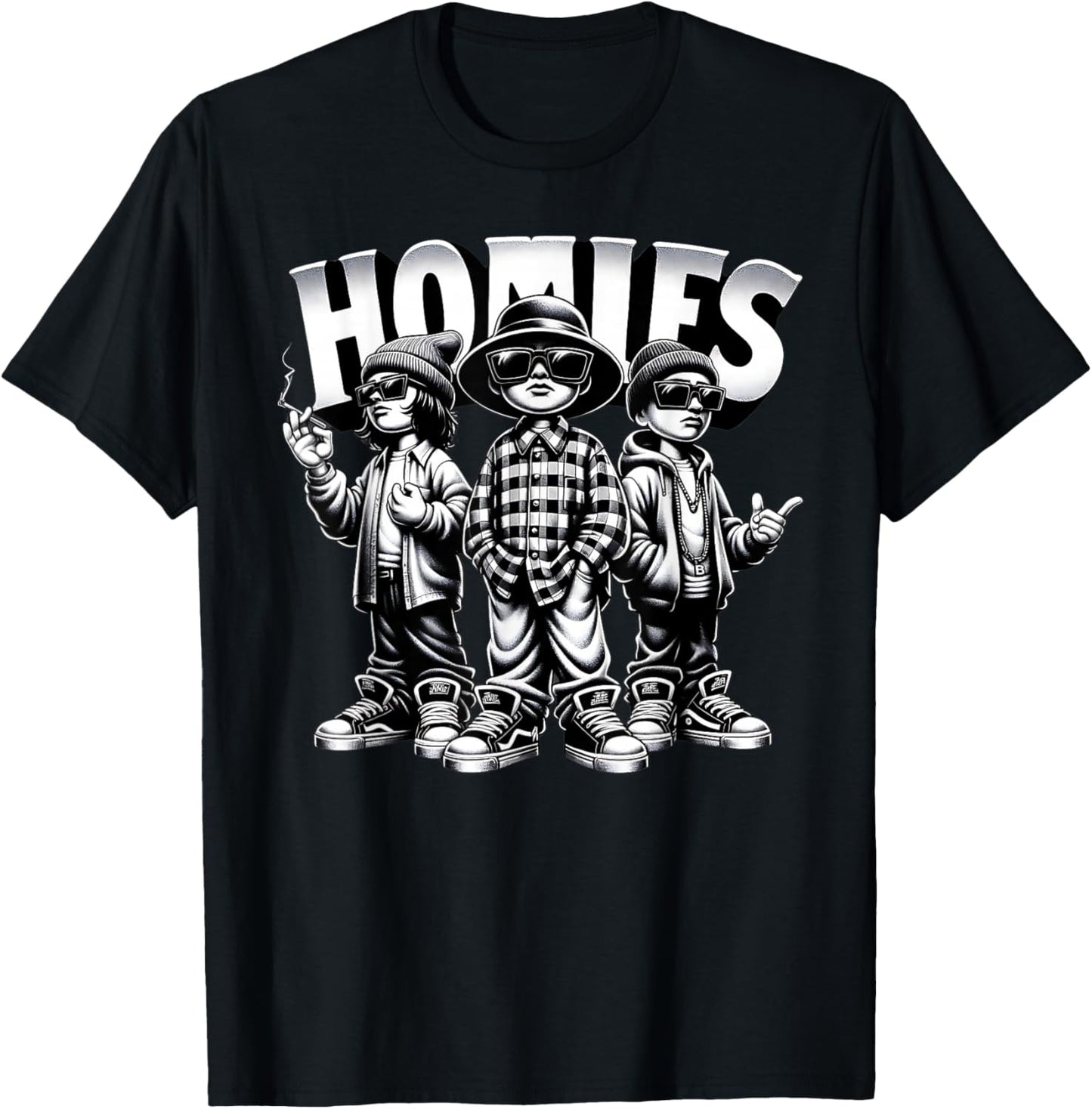 Cool Urban Cultura Chicano Latino Mexican Pride Homies T-Shirt - T-Shirt | Black