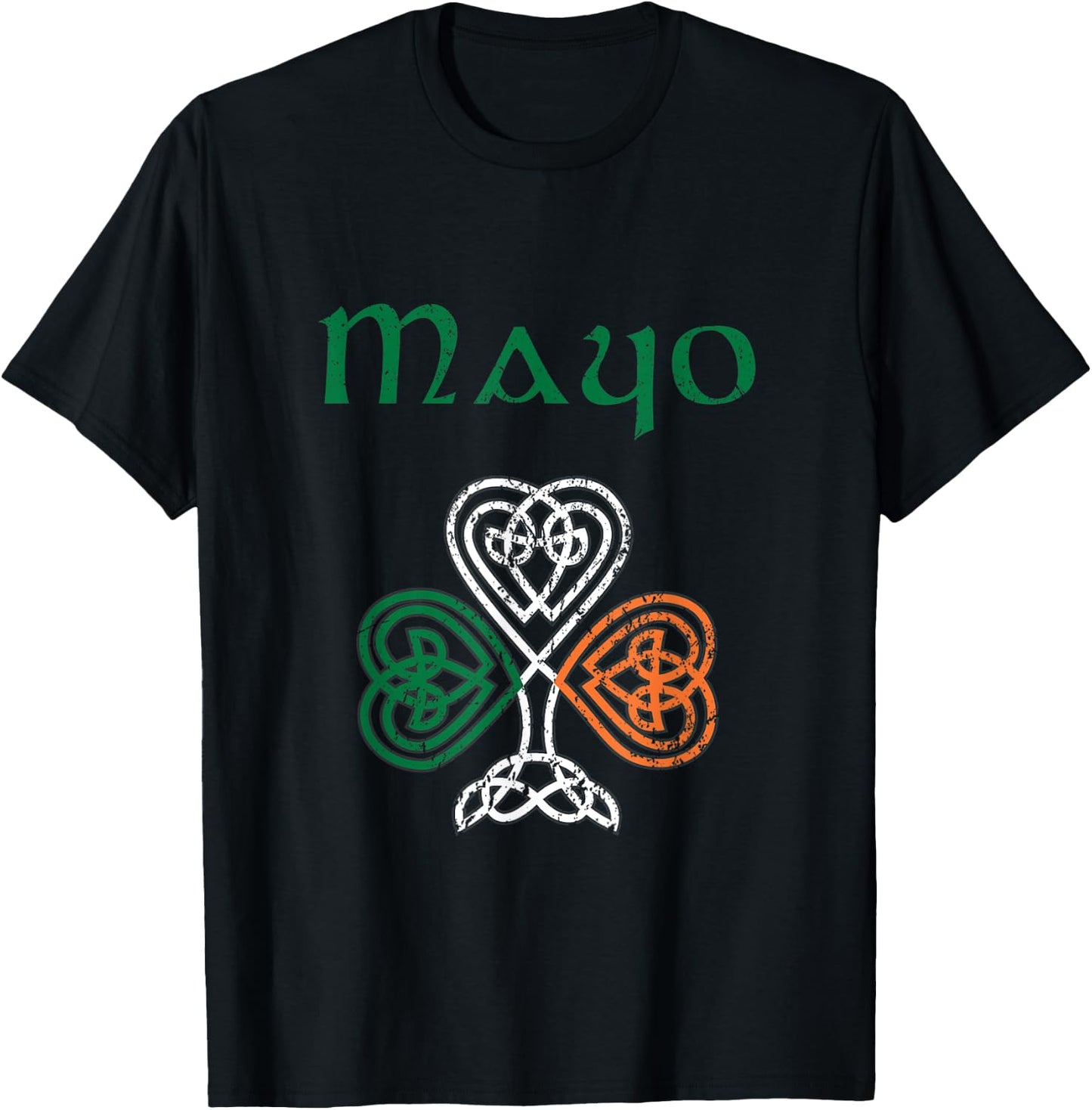 County Mayo Shamrock Ireland Flag, craic and ceol T-Shirt - T-Shirt | Black