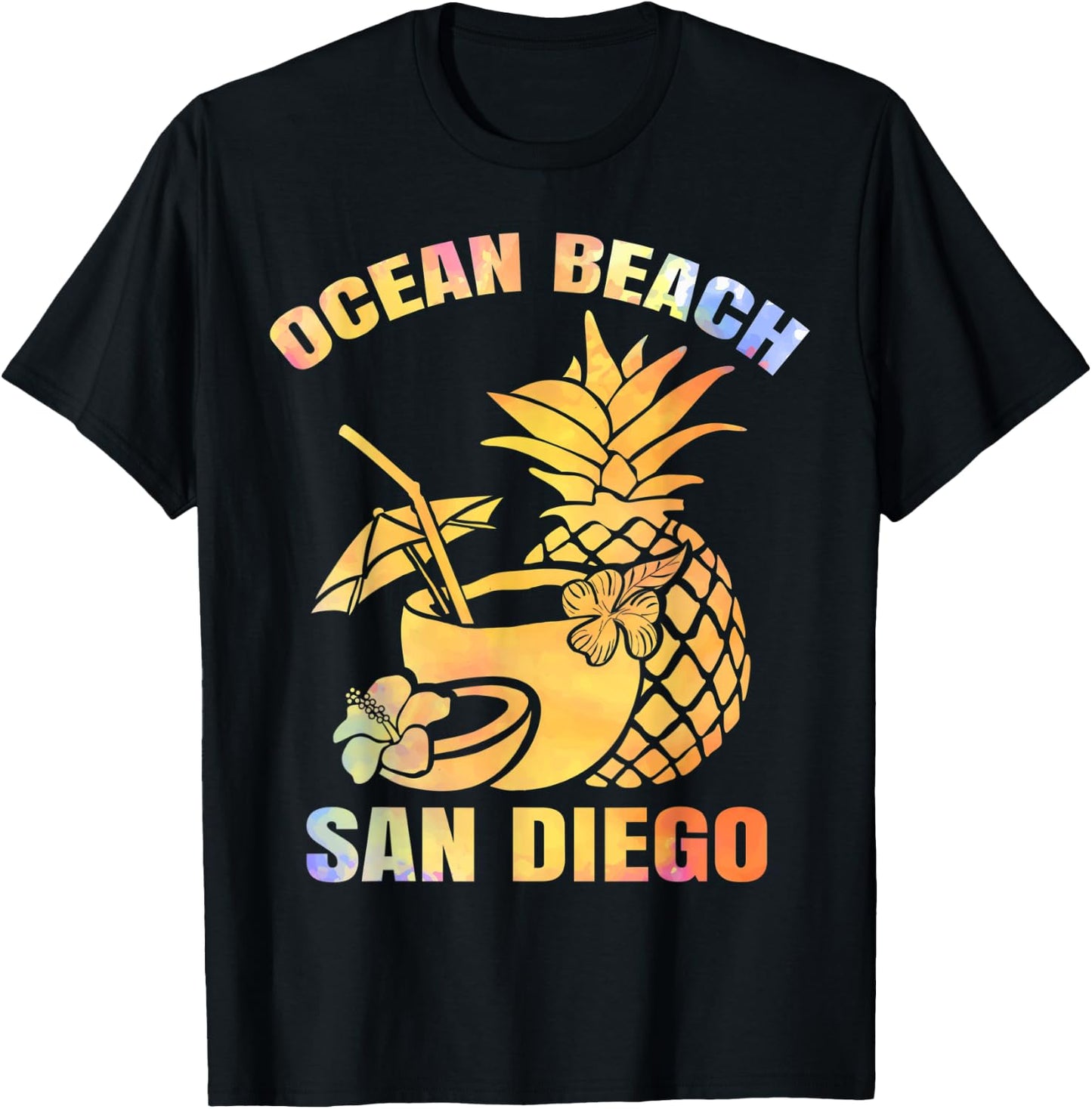 Summer Vacation Retro Sunset San Diego Ocean Beach T-Shirt - T-Shirt | Black