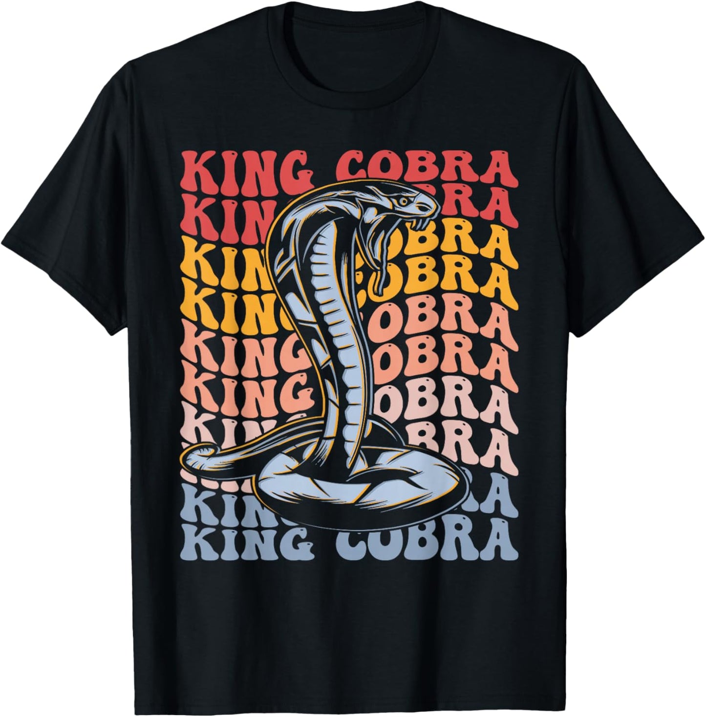 King Cobra Groovy Vintage Snake T-Shirt - T-Shirt | Black