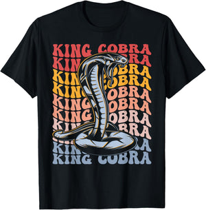 King Cobra Groovy Vintage Snake T-Shirt - T-Shirt | Black