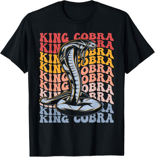 King Cobra Groovy Vintage Snake T-Shirt - T-Shirt | Black