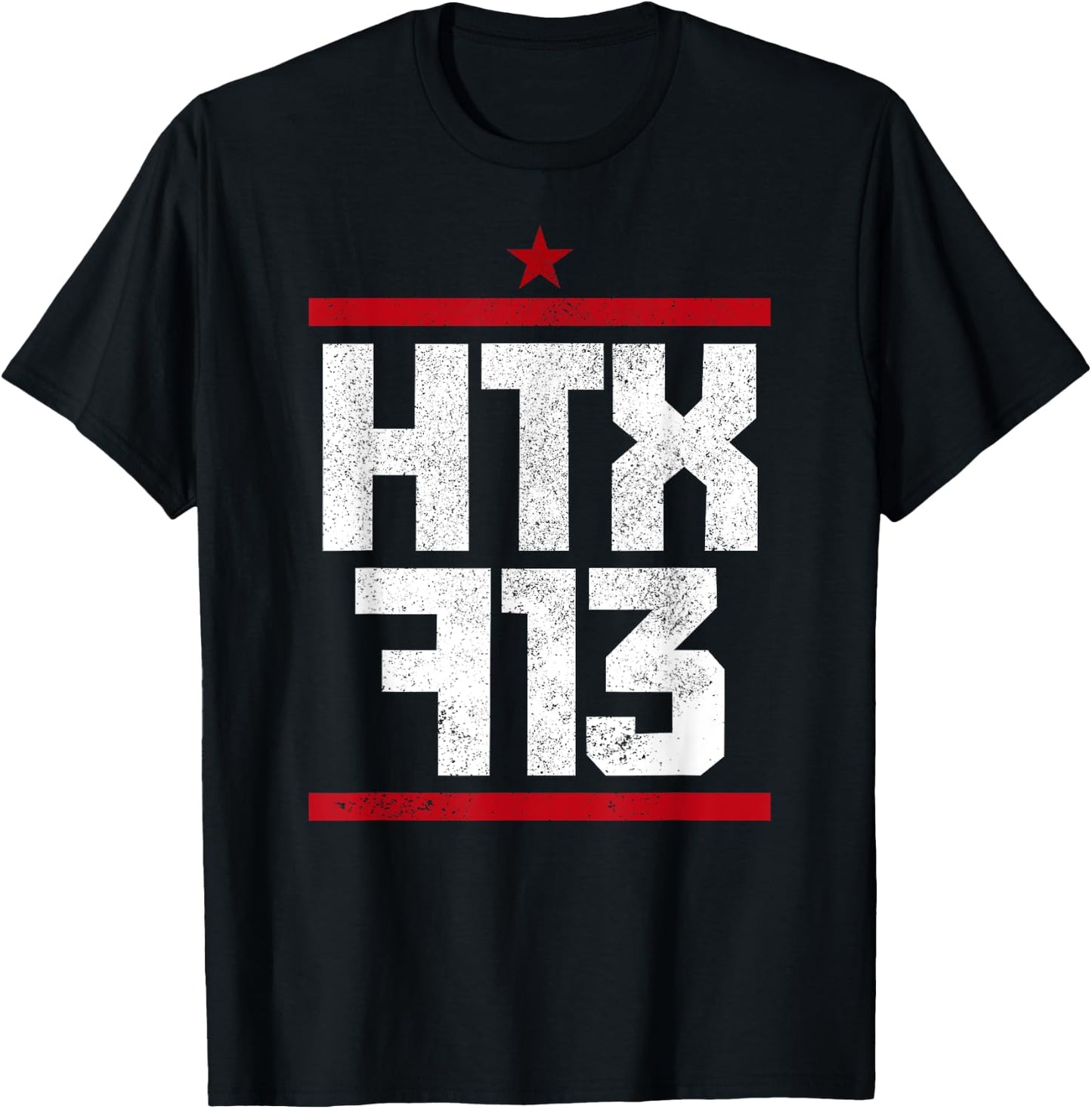 Houston Texas HTX 713 Area Code Vintage Pride T-Shirt - T-Shirt | Black