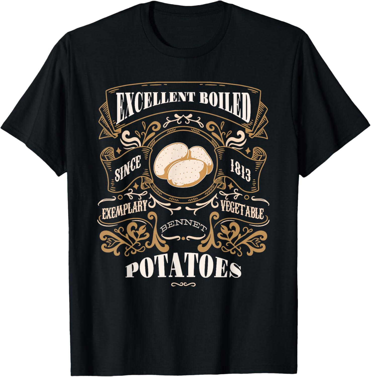 Excellent Boiled Potatoes Pride & Prejudice Jane Austen Meme T-Shirt - T-Shirt | Black