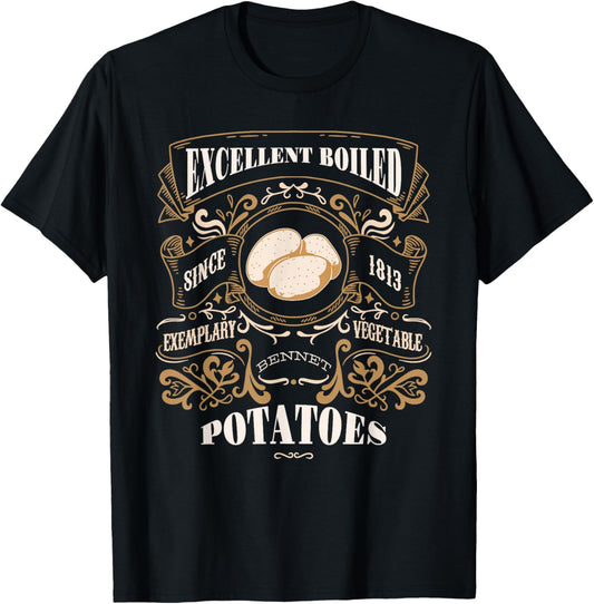 Excellent Boiled Potatoes Pride & Prejudice Jane Austen Meme T-Shirt - T-Shirt | Black