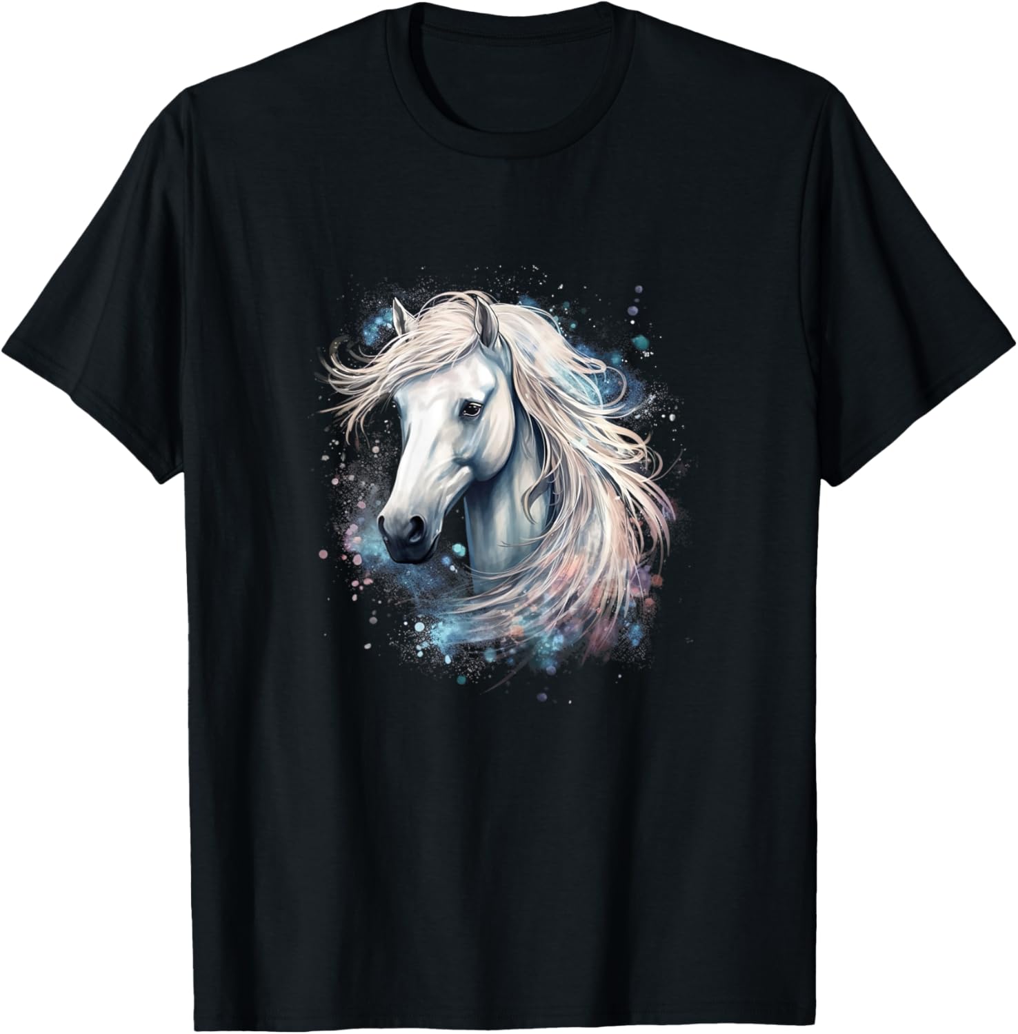 Horse Clothing And Girls Colorful Horse T-Shirt - T-Shirt | Black