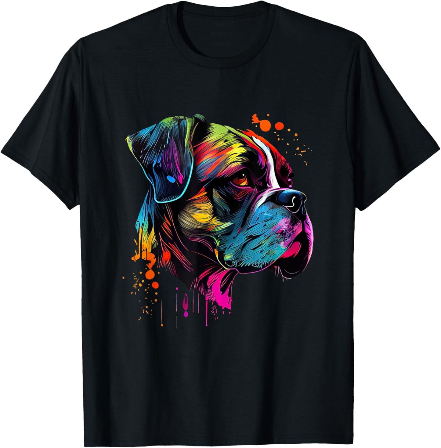 Boxer Dog Lovers Pop Art Design Cute Boxer Dog T-Shirt - T-Shirt | Black