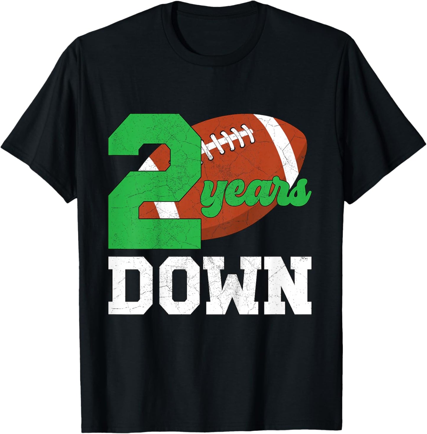 Kids 2nd Birthday Party Football Boy Two Year Old Football Player T-Shirt - T-Shirt | Black