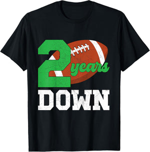 Kids 2nd Birthday Party Football Boy Two Year Old Football Player T-Shirt - T-Shirt | Black