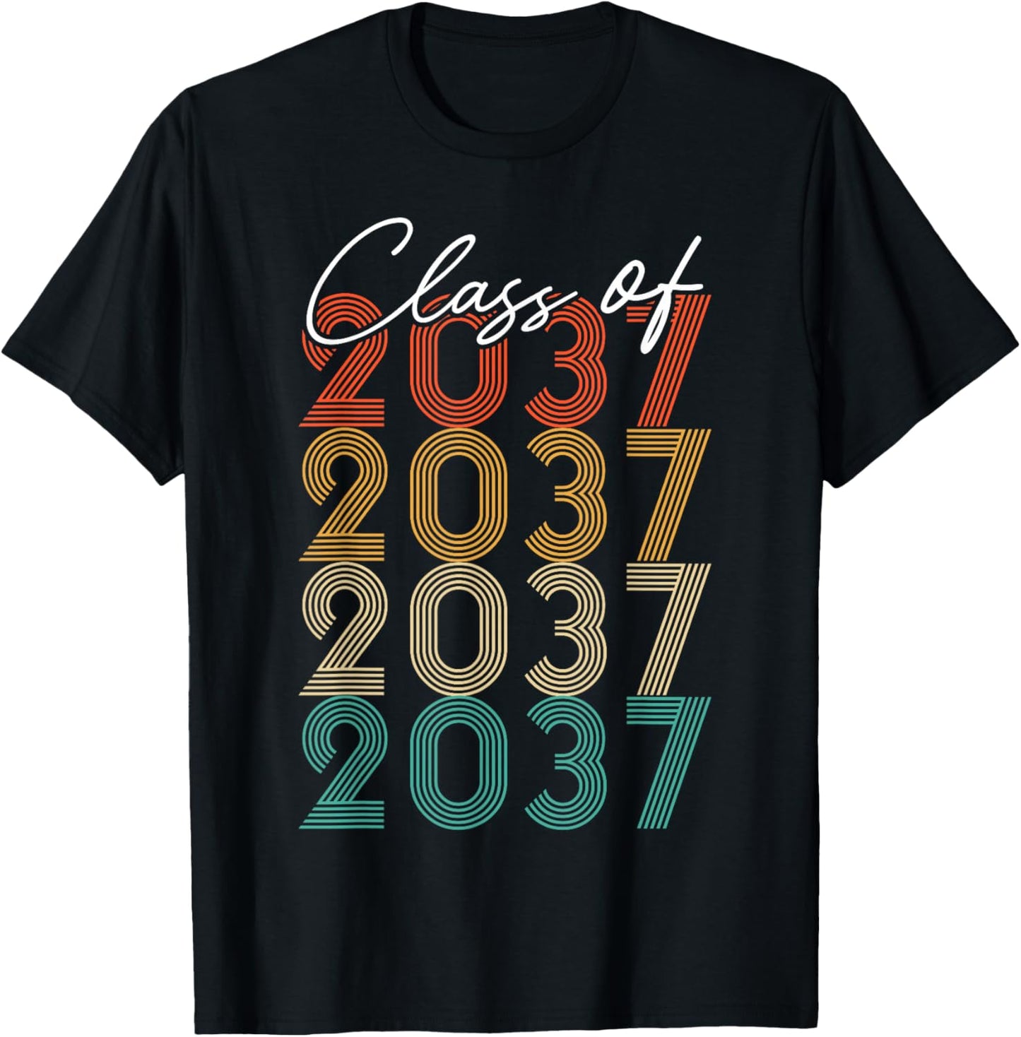 Class of 2037 Vintage Kindergarten To Graduation T-Shirt - T-Shirt | Black
