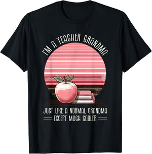 Grandma Teacher School Teaching Educator Grandmother T-Shirt - T-Shirt | Black