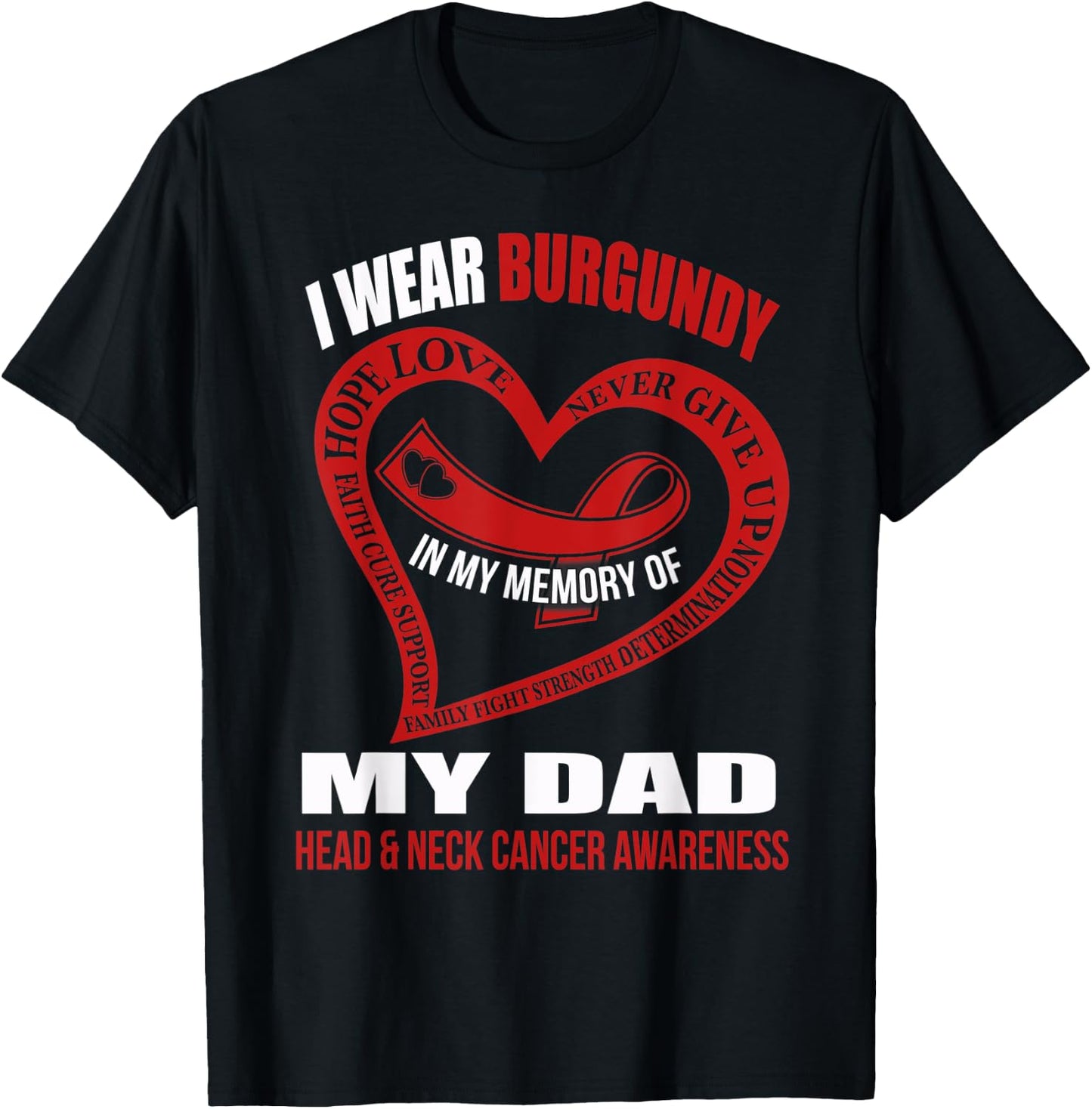 In my memory of my dad HEAD & NECK CANCER AWARENESS T-Shirt - T-Shirt | Black