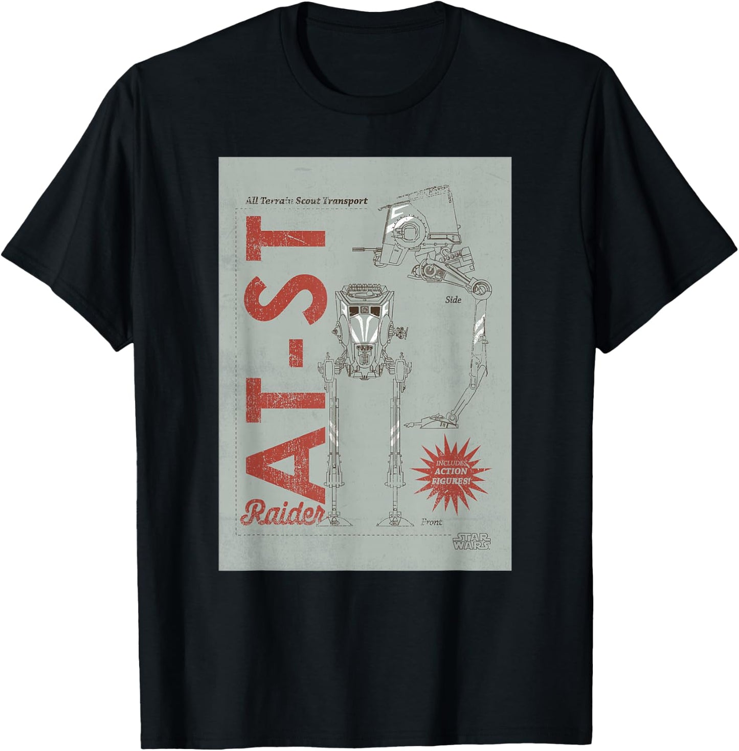 Star Wars The Mandalorian AT-ST Vintage Poster T-Shirt - T-Shirt | Black