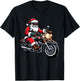 Funny Motorcycle Christmas Santa Riding Biker Rider T-Shirt - T-Shirt | Black