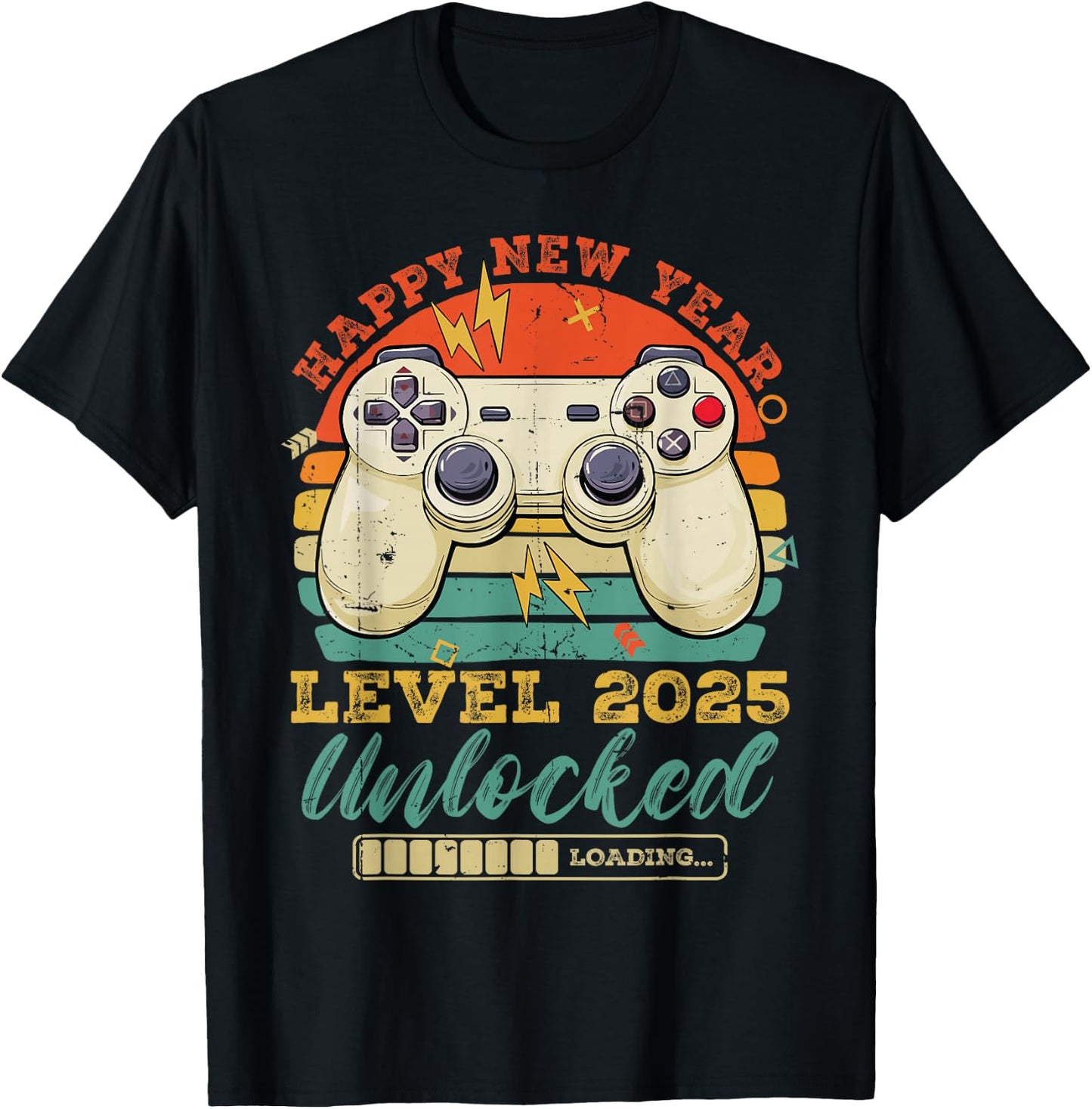 Happy New Year Level 2025 Unlocked New Years Eve Party Boys T-Shirt - T-Shirt | Black