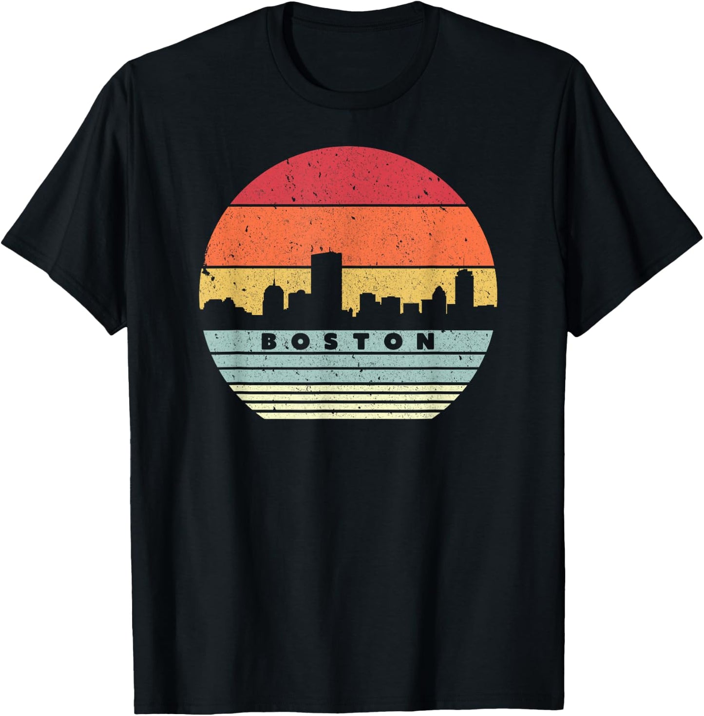 Boston Souvenir Shirt. Retro Style USA Skyline T-Shirt - T-Shirt | Black