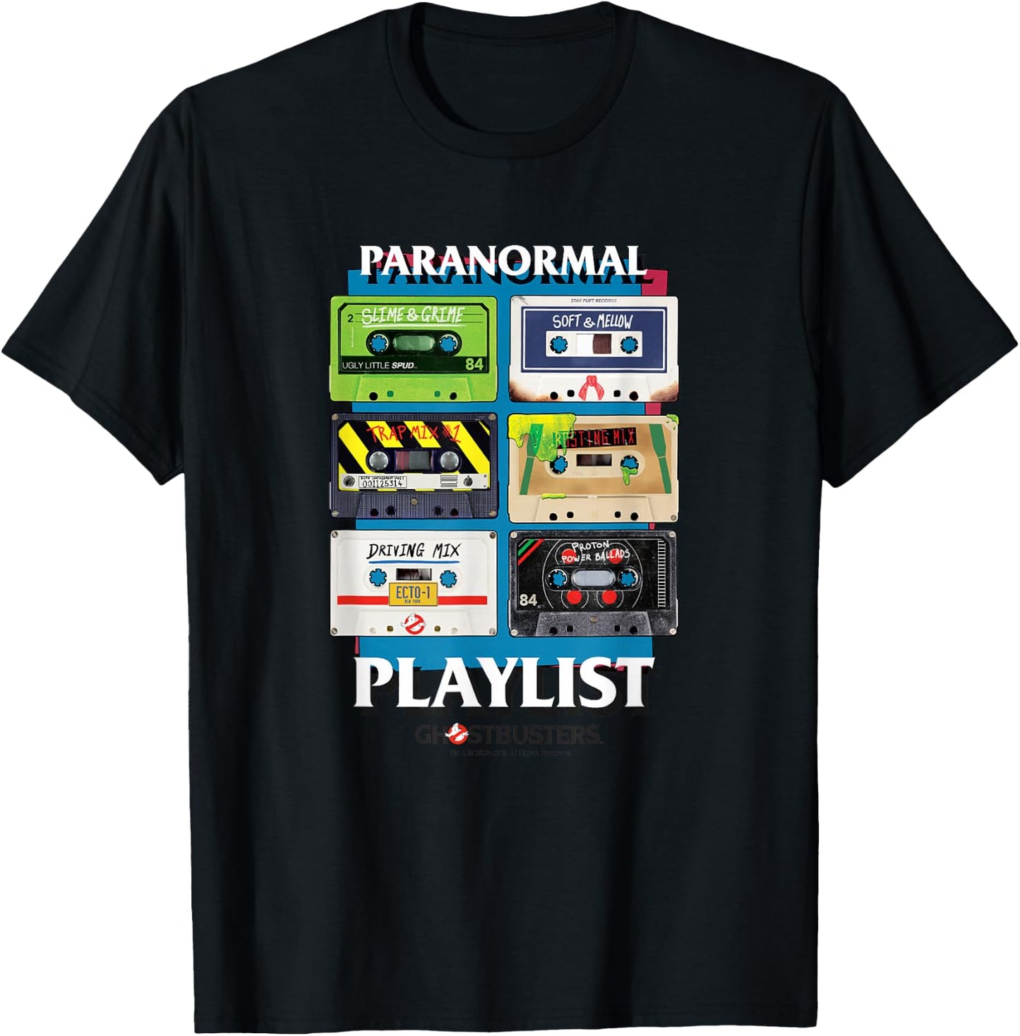 Ghostbusters Paranormal Playlist with Logo T-Shirt - T-Shirt | Black