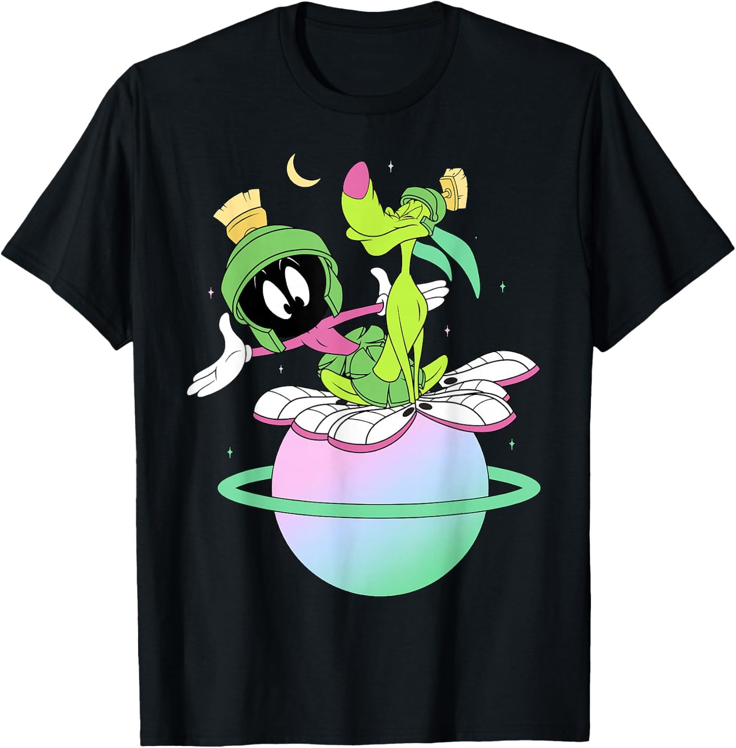 Looney Tunes Marvin The Martian & K-9 Planet T-Shirt - T-Shirt | Black